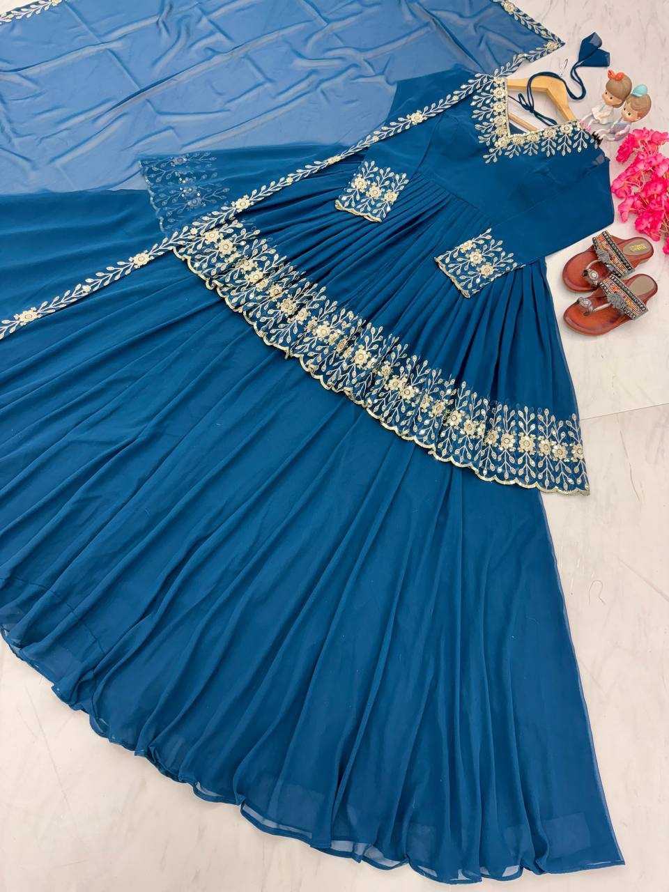 YNF FAUX GEORGETTE  RAD 135 WHOLESALE LEHENGA MANUFACTURER